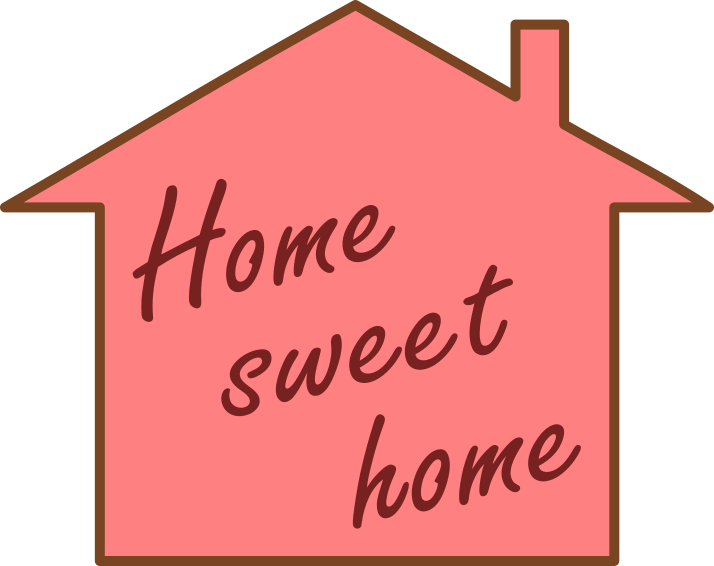 graphic saying "home sweet home"